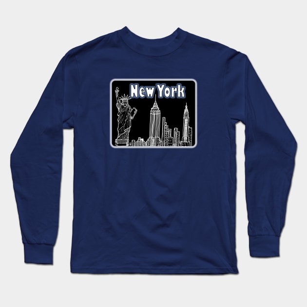 New York Long Sleeve T-Shirt by BlueTiger